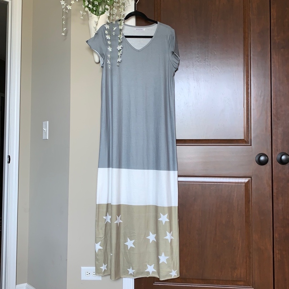 3/$25 Miss Look Full Length T-Shirt Dress Size S NWOT